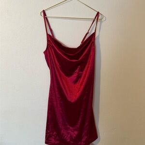 Zaful Scarlet Satin Chemise